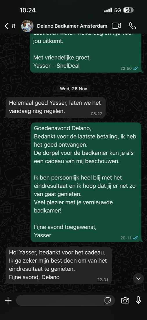 Vijfsterren-review: badkamerrenovatie door Sneldeal