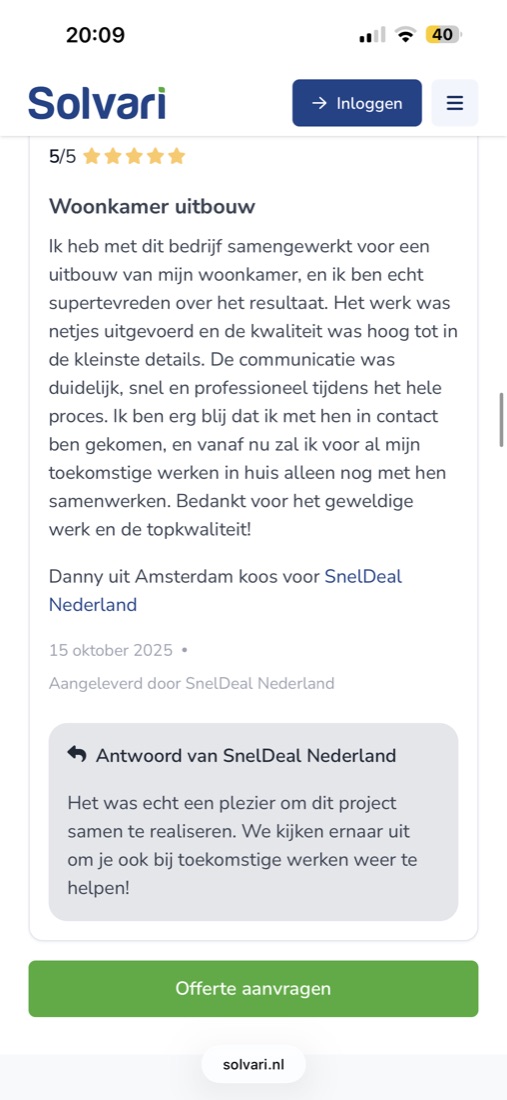 WhatsApp-bericht: badkamer succesvol opgeleverd